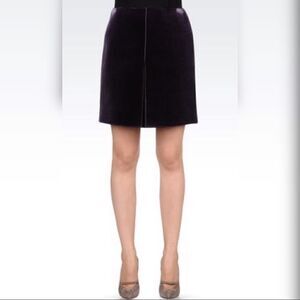 Emporio Armani purple skirt velvet & neoprene size 0